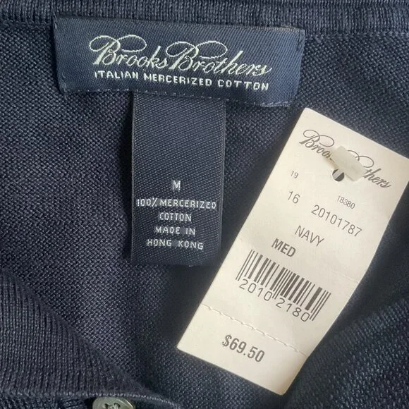 NWT Brooks Brothers Mercerized Cotton Polo Sweater - Picture 4 of 5
